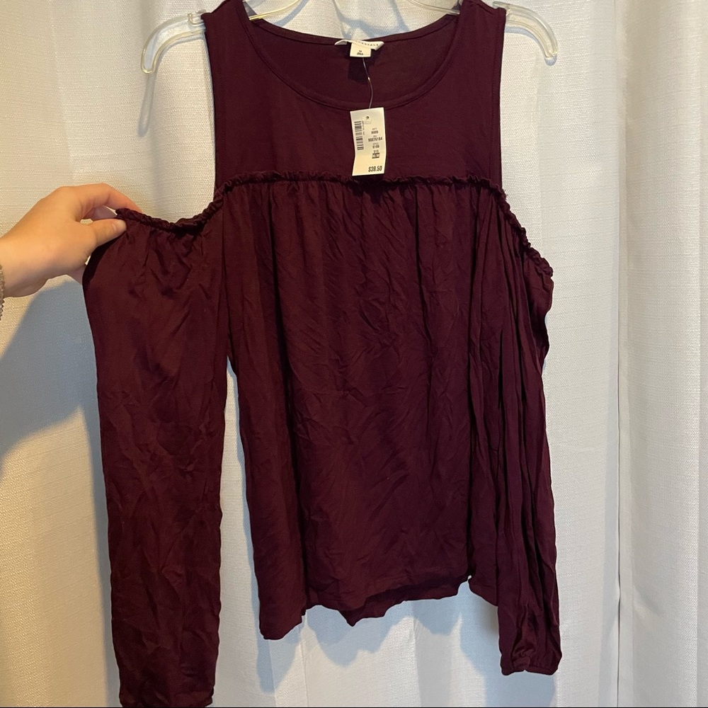 Maroon Long Sleeve “Off the Shoulder/Tank top”